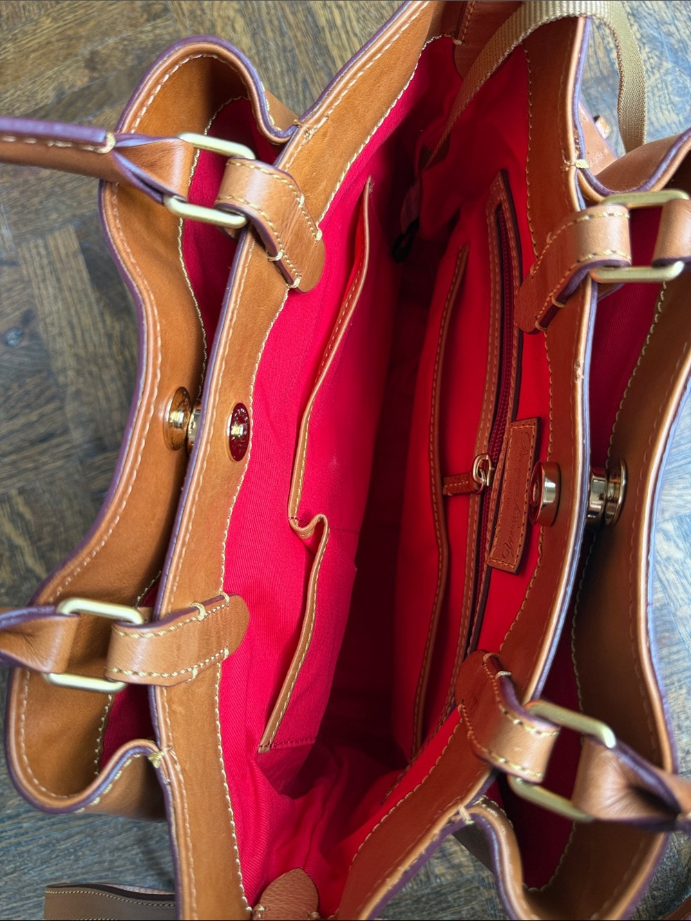 Dooney & Bourke Pebbled Leather Satchel in Tan Brown - Picture 9 of 9